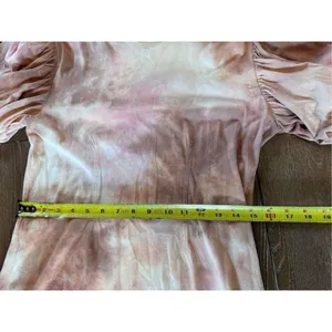 ALC Frank Tie Dye Puff Sleeve Mini Dress Womens Pink Brown Size S (T1)‎ thumbnail 9