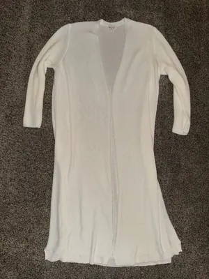 POL Clothing Longline Open-Front Ribbed Knit Cardigan thumbnail 1