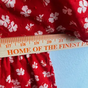 Madewell‎ Floral Peplum Top Womens Large 100% Cotton Red Puff Sleeve thumbnail 7