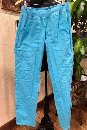 EUC Cherokee baby blue scrub pants, Sz Xs, elastic waist. Relax leg thumbnail 1