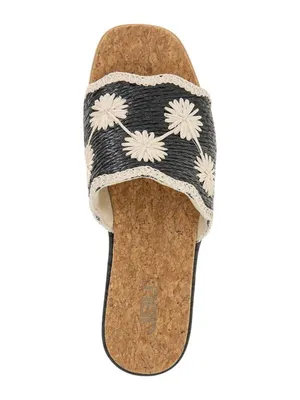 NWT JBU By Jambu Comfort Casual Fashion Slip On Wedge Sandal Black / White 9.5M thumbnail 4