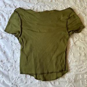 Urban Outfitters XS OLIVE GREEN LOW CUT CROP TOP thumbnail 2