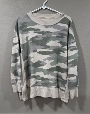 Aerie Camo Crewneck Oversized Fit thumbnail 1