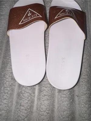 Guess Bronze Glitter Logo Slide Sandals Size 6 thumbnail 4