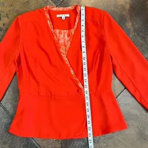 CAbi Orange Wrap Blazer Jane Jacket Size 4 thumbnail 6