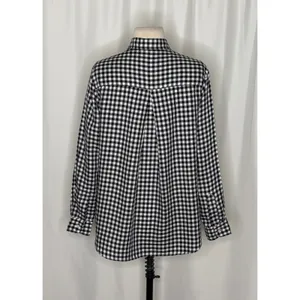 GRAYSON The Hero Black White Gingham Button Front Shirt Blouse Size 02 Small thumbnail 8