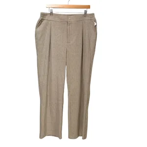 Varley Women High Rise Ribbed Wide Leg Pants Sand Beige XL Rib Knit Trousers thumbnail 2