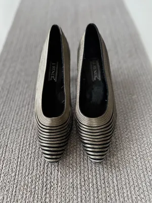 Vintage 80s 90s J. Renee Gold Silver Metallic Pumps Heels Size 8 thumbnail 2