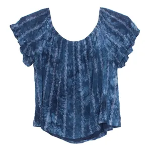 Tie Dye Blue Boho Flowy Indie Festival Cottagecore Top Embroidered XL Knox Rose thumbnail 1