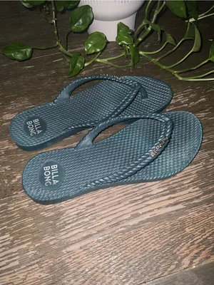 Billabong Women's Teal Braided Strap Thong Sandals Flip Flops 7 thumbnail 3