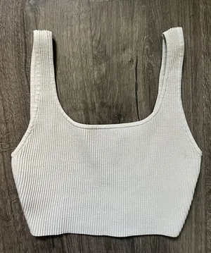 Aritzia Cream Cropped Tank thumbnail 1