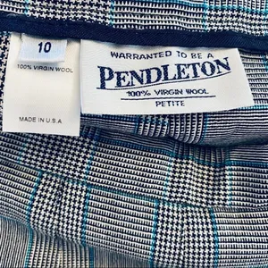 PENDLETON Houndstooth 100% Wool Pleated Skirt Size 10 thumbnail 7