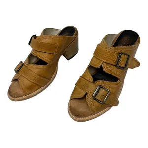 Freebird Caprice Leather Buckle Mule Sandals Brown Boho Womens Size 10 thumbnail 3