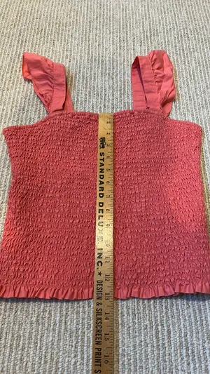 Old Navy Coral Ruffle Top M thumbnail 2