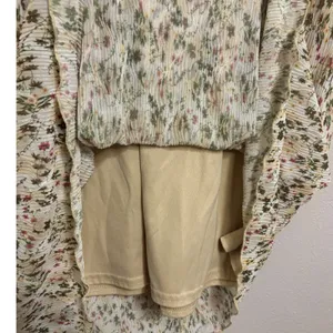 Helene Blake Maxi Dress Cream Floral Pleated Lined Cottage 90s Wedding Party 16W thumbnail 8