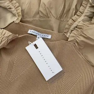 NWT! ENDLESS ROSE Mix Media Mini Dress Latte Brown Puff Sleeves Corset Bodice XS thumbnail 8