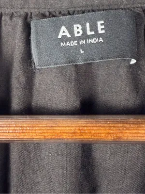 Able Jane Maxi Dress in black Size Large 100% cotton thumbnail 5