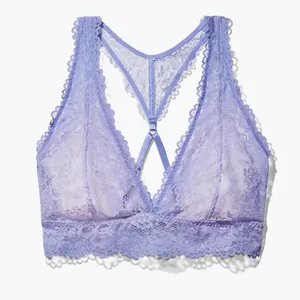 New‎ Floral Lace Racerback Bralette black thumbnail 3