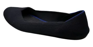 Rothy's The Ballet Flat Navy Indigo Blue‎ Trim Almond Toe Knit Shoes Womens 9 thumbnail 1