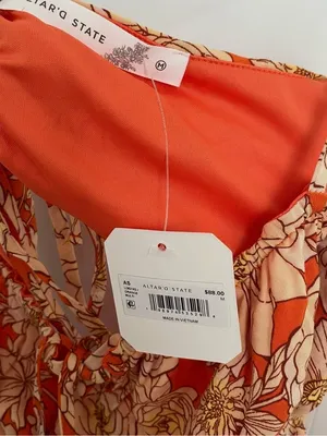 NEW Altar’d State Orange Floral Maxi Dress Size Medium NWT thumbnail 5
