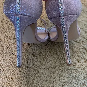 Steve Madden Collette Blush Glitter Rhinestone Strappy Stiletto Size 7 thumbnail 9