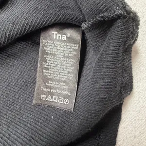 TNA Aritzia Ribbed 1/4 Zip Long Sleeve Top Women’s Large Black Fitted Mock Neck thumbnail 3