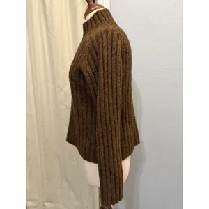 The Limited America Brown Ribbed Wool Blend Katherine Sweater M Mock Neck Fall thumbnail 2