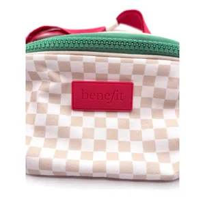 BENEFIT COSMETIC Checkered With Tan Pink Belt Bag/ Fanny Pack **‎ NWOT ** thumbnail 2
