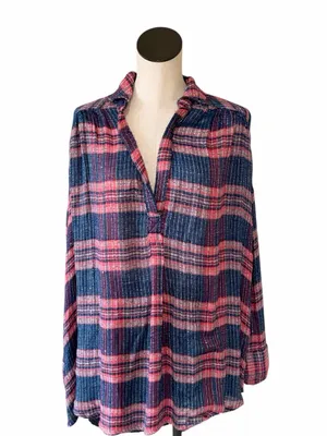 NWOT Free people fearless love oversized top pink Blue Medium thumbnail 7