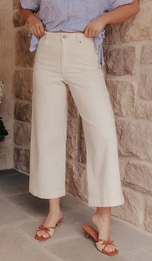 Hidden Jeans Nori High Rise Super Wide Leg Cream Pants Size 25 NWT thumbnail 1