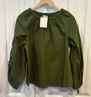 Free Assembly‎ Green Tie sleeve Top Size XS thumbnail 1