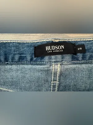 HUDSON Denim Jean Skirt Raw Hem Light Blue Boho Festival Concert Size 25 thumbnail 6