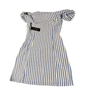 NWT Lulus Size Small‎ Seaside Skipper Blue Striped Off-The-Shoulder Mini Dress thumbnail 5