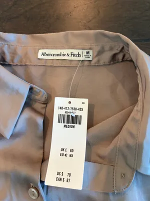 New With Tags Abercrombie & Fitch Satin Shirt Sz M thumbnail 4