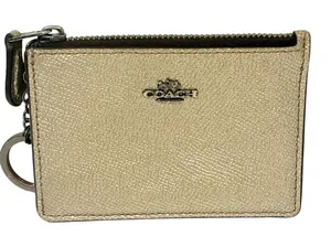 Coach Platinum Mini Skinny ID Card‎ Case Women's Wallet Keychain thumbnail 1