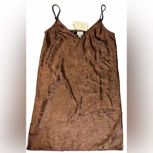 A New Day Copper‎ Metallic Cami Slip Dress XS NWT thumbnail 2