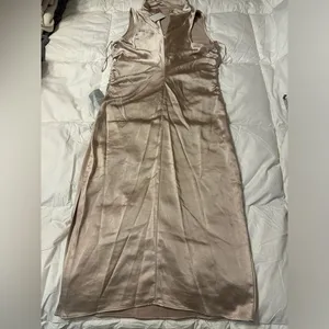 Lush Satin Mock-Neck Midi Dress - NWT - Size L thumbnail 5