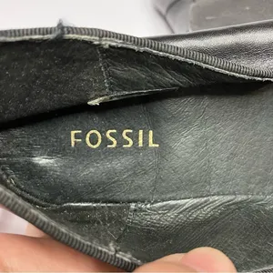Fossil black leather ballet flats with bee charm pendant‎ size 10 thumbnail 7