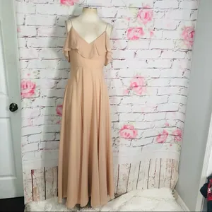 Jenny Yoo Mila nude off the shoulder gown thumbnail 4