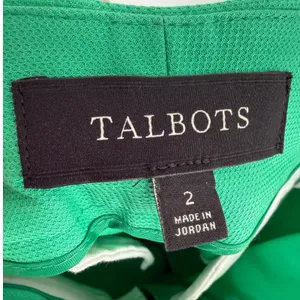 Talbots Women's Heritage Cotton Cropped Pants Parrot Green Size‎ 2 Preppy thumbnail 3
