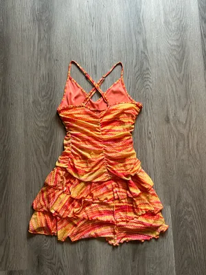 Wild Fable Ruffle Multicolored Halter Mini Dress Size S thumbnail 2