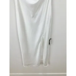 Lulus Beyond Classy White Satin Halter Midi Dress Wedding Bridal Medium NWT thumbnail 13