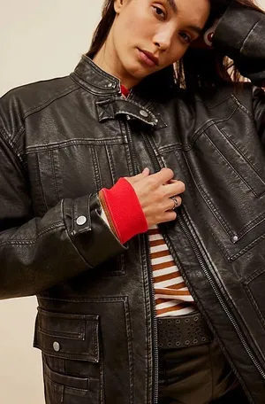 NWT Black All About That Moto Jacket. Size Large thumbnail 8