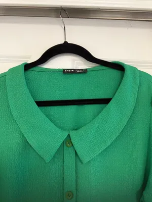 SHEIN Clasi Elegant Women V-Neck Blouse With Ruffle Trim Short Sleeve Top Sz XL thumbnail 5
