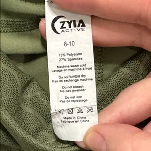 Zyia Active Light n Tight Olive Maze Green High Waist Crop Leggings size 8-10 thumbnail 8