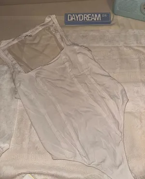 Free People Ivory/Taupe Sheer Back Panel Bodysuit thumbnail 1