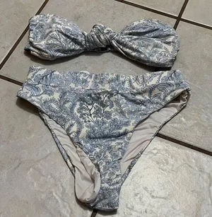 Envya Floral Print Bikini Set sz M Blue Size M thumbnail 1