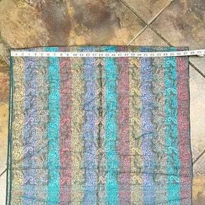 Women’s Multicolor Stripe Fringe Scarf Purple thumbnail 4