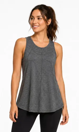 Athleta Foothill Gray Seamless Split Back Workout Tank Women’s S thumbnail 1
