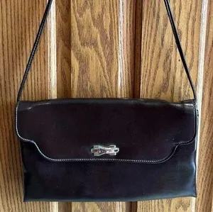 Vintage Purse With Mirror Clutch~Gold hardware~70’s Retro~Rome On Snap thumbnail 1